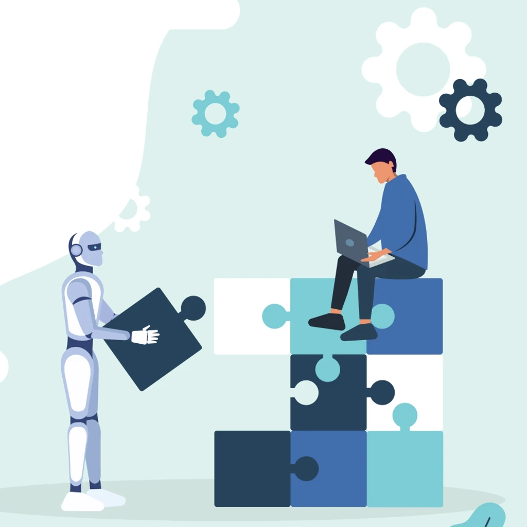 Cette illustration montre que l'on doit prendre en compte l'IA et les robots pour construire sa stratégie de communication